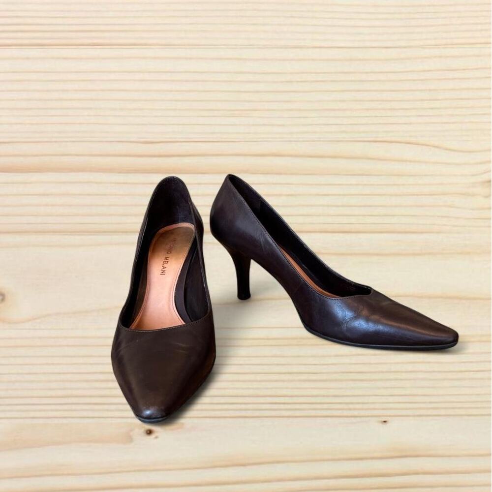 Antonio Melani Chocolate Brown Leather Pumps
